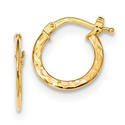 Diamond -cut and Polished Hoop Earrings 14k Gold TF1049, MPN: TF1049, 191101144974