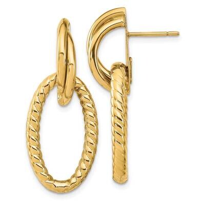 Leslie&#39;s Textured Post Dangle Earrings 14k Gold Polished HB-LE1983, MPN: LE1983, 191101978722