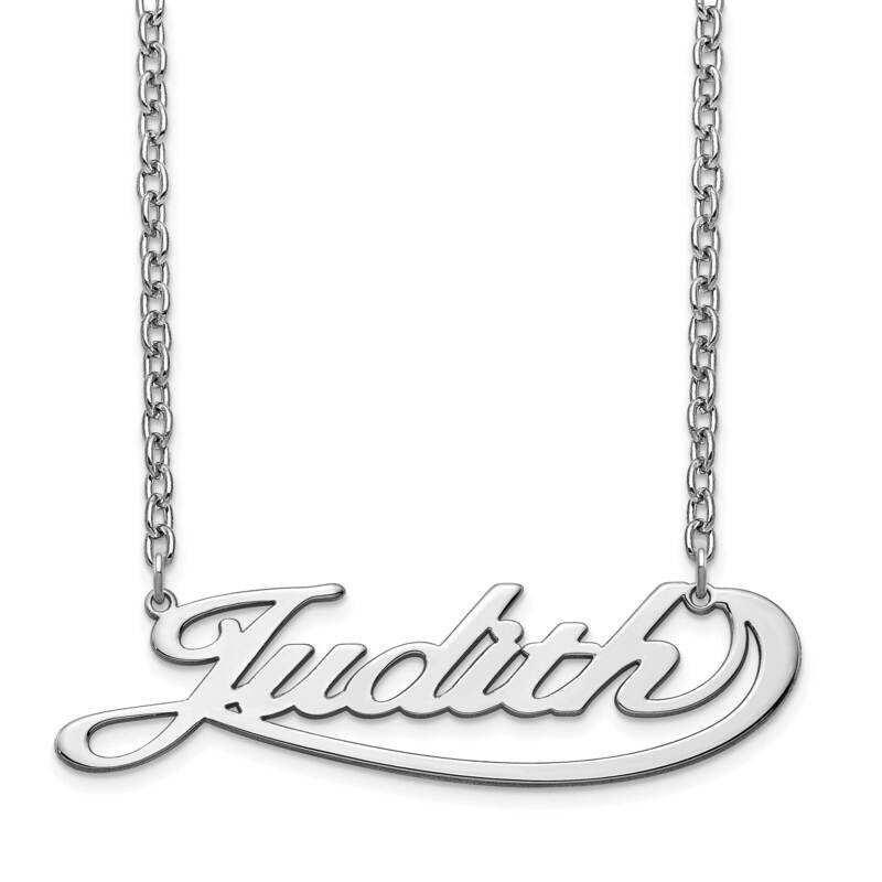 Under Swoop Nameplate Necklace Sterling Silver XNA945SS - HomeBello