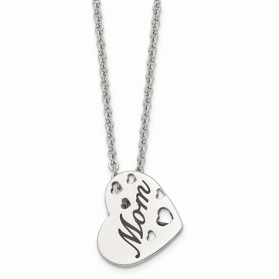 Mom Heart Slide Pendant Necklace Stainless Steel SRN890-20 by Chisel, MPN: SRN890-20, 883957029290