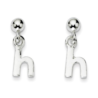 H Dangle Post Earrings Sterling Silver Polished QE6885H, MPN: QE6885H, 883957501581