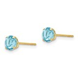 Round Blue Topaz 5mm Post Earrings - 14k Gold SE2283 by Madi K, MPN: SE2283, 886774997889