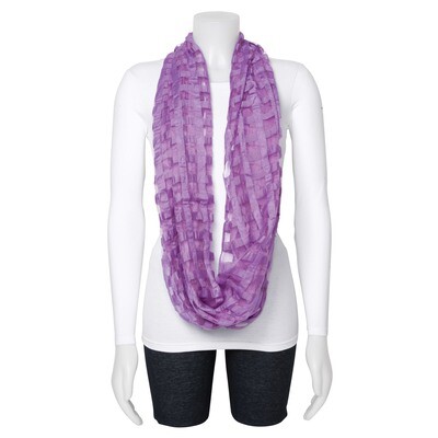 Purple Sheer Windowpane Design Circular Viscose Scarf GM13114, MPN: GM13114, 191101416101