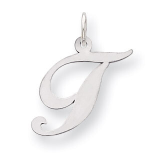 Script Initial T Charm Sterling Silver Fancy QC5088T, MPN: QC5088T, 883957030456