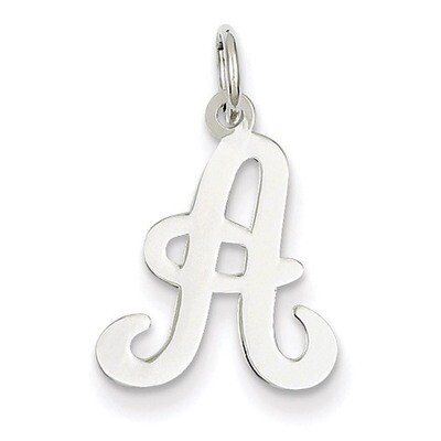 Die Struck Initial A Charm 14k White Gold YC249A, MPN: YC249A, 883957971162