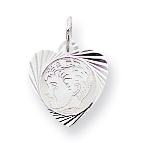 Engravable Boy Disc Charm Sterling Silver QM321/18