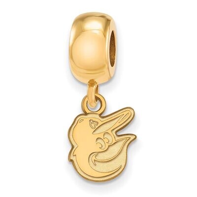 Baltimore Orioles Bead Charm x-Small Dangle Gold-plated Silver GP017ORI, MPN: GP017ORI, 886774921280