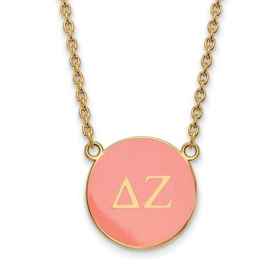 Delta Zeta Small Enameled Pendant with 18 Inch Chain Gold-plated Silver GP030DZ-18, MPN: GP030DZ-18…