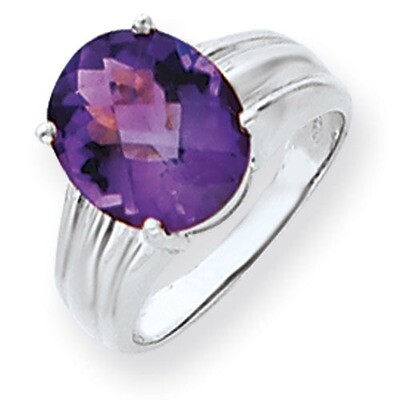 Amethyst Ring 14k white Gold 12x10mm Oval Y4549AM, MPN: Y4549AM, 883957441993
