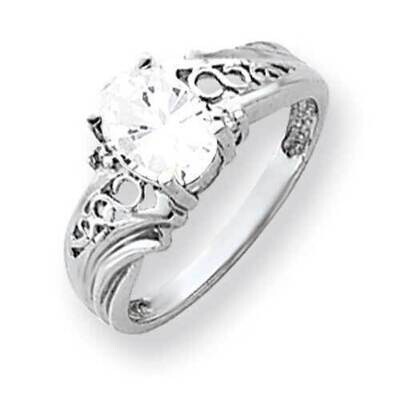 8x6mm Oval Cubic ZirconiDiamond Ring 14k White Gold Y4684CZ_AA, MPN: Y4684CZ_AA, 883957593029