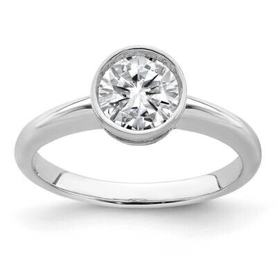 1ct. G H I True Light Round Bezel Moissanite Solitaire Ring 14k White Gold RM6784-100-WMT, MPN: RM6…