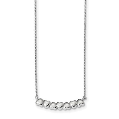 2In Ext Heart Bar Necklace Sterling Silver Rhodium-plated QG4363-16, MPN: QG4363-16, 191101003264