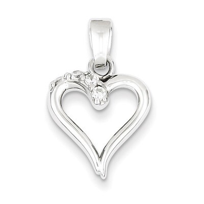 Heart Pendant Sterling Silver Rhodium-plated Diamond QC7445, MPN: QC7445, 883957143200