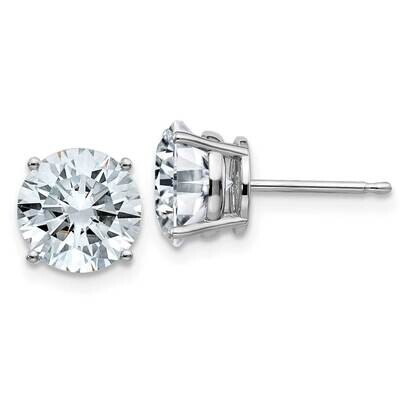 4ct. 8.0mm Round D E F Pure Light Moissanite Earrings 14k White Gold WG326-15MP, MPN: WG326-15MP, 1…