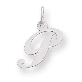 Script Initial P Charm Sterling Silver Fancy QC5086P, MPN: QC5086P, 883957432243