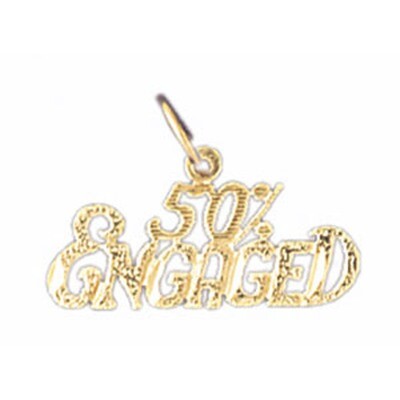 Dazzlers Jewelry 50% Engaged Pendant Necklace Charm Bracelet in Yellow, White or Rose Gold 10676, M…