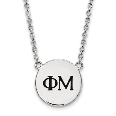 Phi Mu Small Enameled Pendant with 18 Inch Chain Sterling Silver SS017PHM-18, MPN: SS017PHM-18, 886…