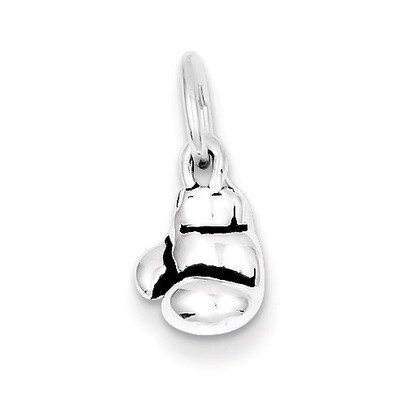 Boxing Glove Charm Antiqued Sterling Silver QC7810, MPN: QC7810, 883957525204