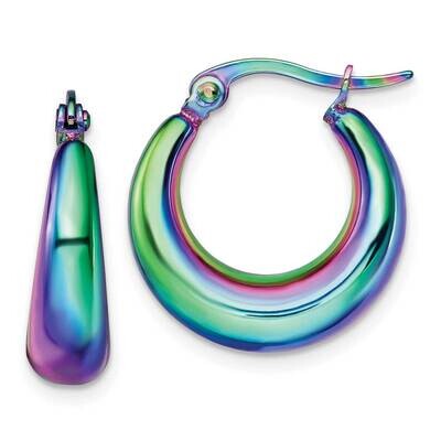 Rainbow Ip-Plated Hoop Earrings Stainless Steel Polished SRE1534, MPN: SRE1534, 191101866944