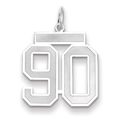 Number 90 Charm Medium Satin 14k white Gold WSM90, MPN: WSM90, 883957079523