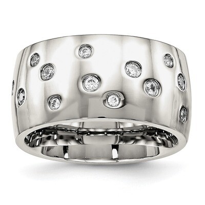 Diamond CZ Ring Stainless Steel Polished SR571 by Chisel, MPN: SR571, 191101432446