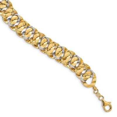 Leslie&#39;s Fancy Link Bracelet 7.75 Inch 14k Two-tone Gold Polished HB-LF1145-7.75, MPN: LF1145-7.75,…