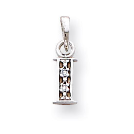 Polished .01ct Diamond Initial I Charm 14k White Gold YC251I, MPN: YC251I, 883957323671