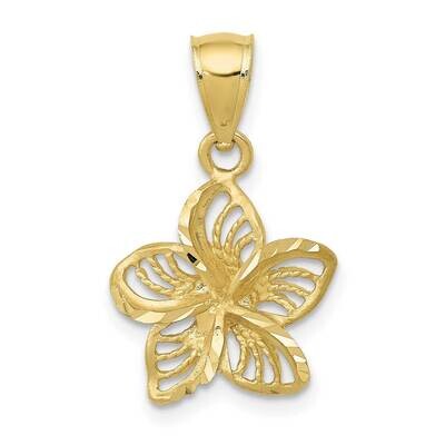 Diamond-Cut Beaded Plumeria Flower Charm 10k Gold Polished 10C4825, MPN: 10C4825,