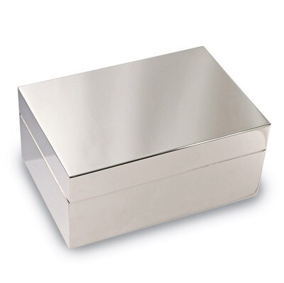 Silver-plated Rectangular Hinged Box with Black Velvet Lining GM13381, MPN: GM13381, 797140325239