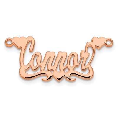 Polished Hearts Name Plate Sterling Silver Rose-plated XNA142RP, MPN: XNA142RP,