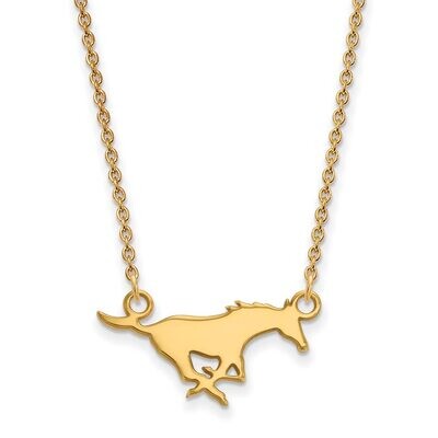 Southern Methodist University Small Pendant with Chain Necklace 10k Yellow Gold 1Y011SMU-18, MPN: 1…
