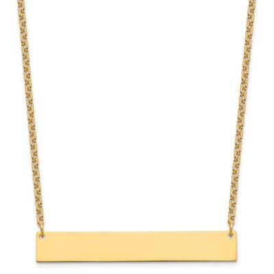 Large Polished Blank Bar Necklace Sterling Silver Gold-plated XNA1207GP, MPN: XNA1207GP,