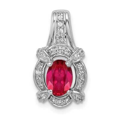 1/5ct. Diamond &amp; 1.10 Ruby Pendant 14k White Gold PM5284-RU-020-WA, MPN: PM5284-RU-020-WA, 88395748…