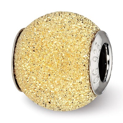 Gold-plated Laser Cut Bead - Sterling Silver QRS2296, MPN: QRS2296, 883957513874