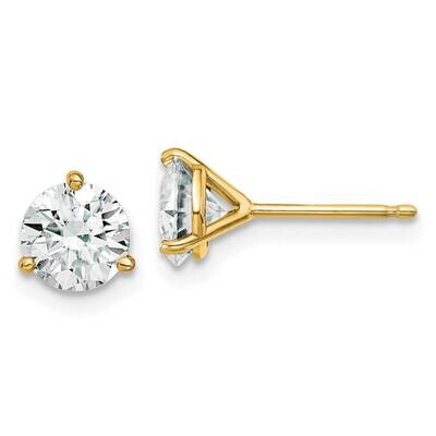 1.5ct. 6.0mm Round J-K Color Moissanite Earrings 14k Gold YG322-8MB, MPN: YG322-8MB,