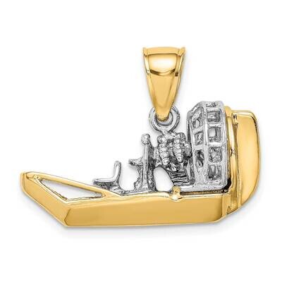 3-D Airboat Charm 14k Gold Rhodium K9154, MPN: K9154, 637218055210