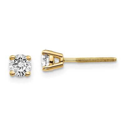 1/2ctw VS/SI D E F Lab Grown Diamond Screw Back Earrings 14k Yellow Gold EM1006S-050-LD, MPN: EM100…