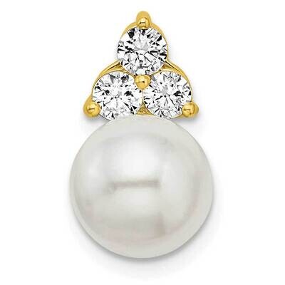 Si1/Si2, G H I, Fancy Cultured Freshwater Pearl Chain Slide 14k Gold Lab Grown Diamond PM7997-038-Y…