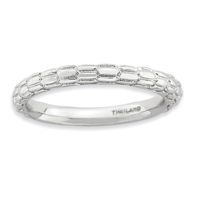 Sterling Silver Rhodium-plated Domed Ring QSK886-6