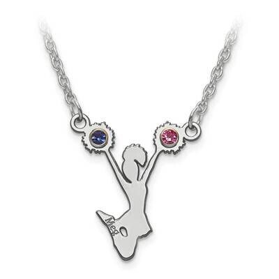 Laser Polished Crystal Cheerleader Name Pendant with Chain 14k White Gold XNA699W, MPN: XNA699W,