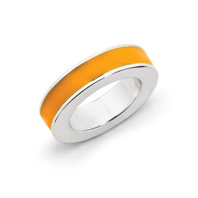 Orange Enamel Pendant - Sterling Silver QSK1042, MPN: QSK1042, 886774645773