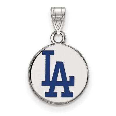 Los Angeles Dodgers Small Enamel Disc Pendant Sterling Silver SS014DOD, MPN: SS014DOD, 886774627175