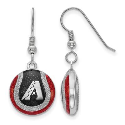 MLB Arizona Diamondbacks Enamel Baseball Earrings Sterling Silver Rhodium-plated SS521DIA, MPN: SS5…