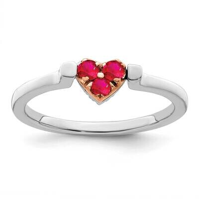 White &amp; Rose Polished Ruby and Diamond Heart Flip Ring 14k Two-Tone Gold RM8430-RU-008-WRA, MPN: RM…