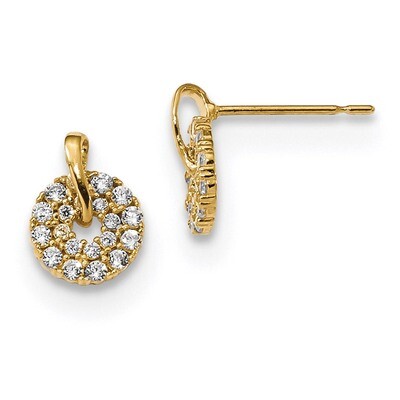 Madi K CZ Diamond Wreath Post Earrings 14k Gold SE2515, MPN: SE2515,