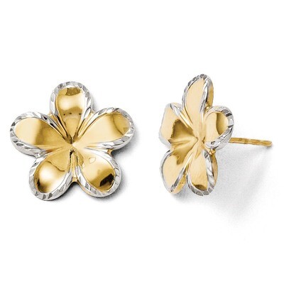 Leslie&#39;s Rhodium Flower Post Earrings - 14k Gold HB-162A, MPN: 162A, 883957024677