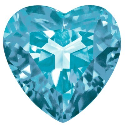 Blue Zircon 3Mm Heart Faceted Aa Quality Gemstone BZ-0300-HTF-AA, MPN: BZ-0300-HTF-AA,