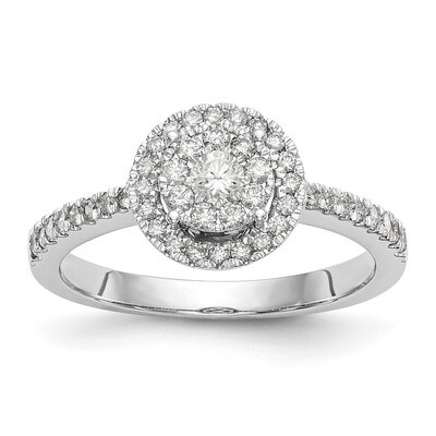 Complete Diamond Cluster Engagement Ring 14k White Gold RM2354E-050-WAA, MPN: RM2354E-050-WAA, 8839…