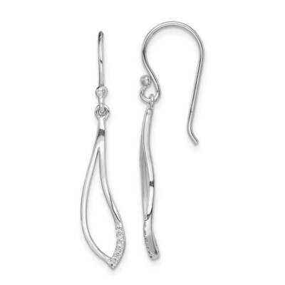 Dangle Earrings Sterling Silver Rhodium Plated CZ Diamond QE14815, MPN: QE14815, 886774036472