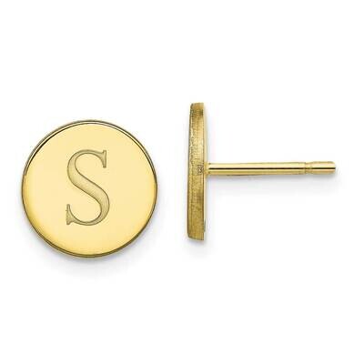 Initial Circle Post Earrings 10k Gold 10XNE147Y, MPN: 10XNE147Y, 196904159620